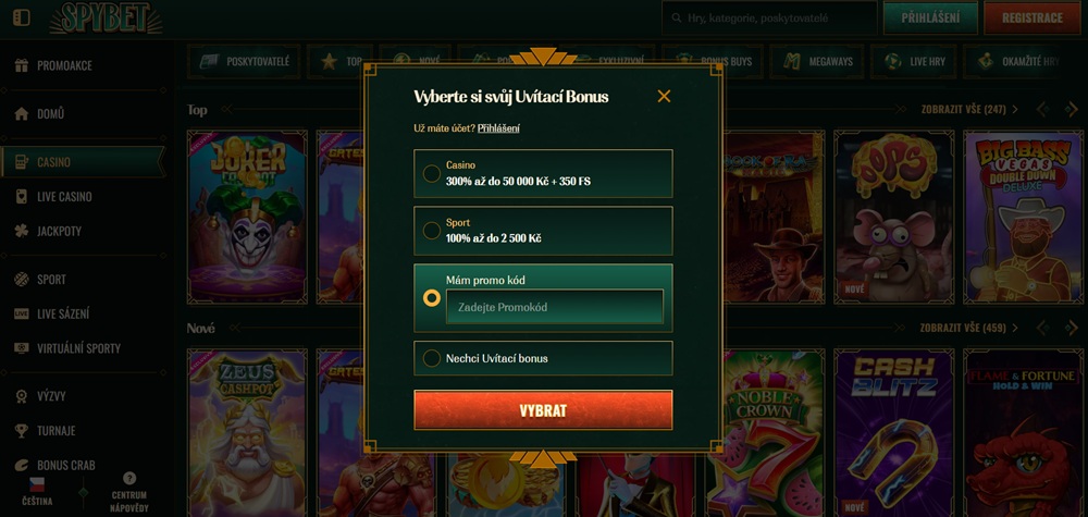Código promocional de Spybet