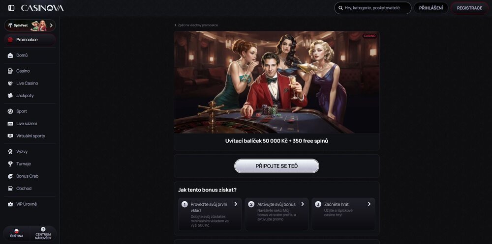 free spins de Casinova en el paquete de bienvenida