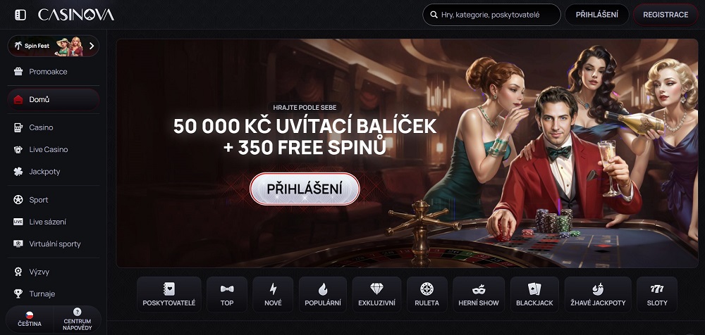 vista previa de la aplicación de Casinova