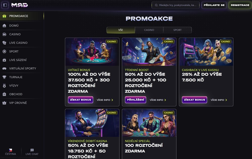 Bonificaciones de MadCasino