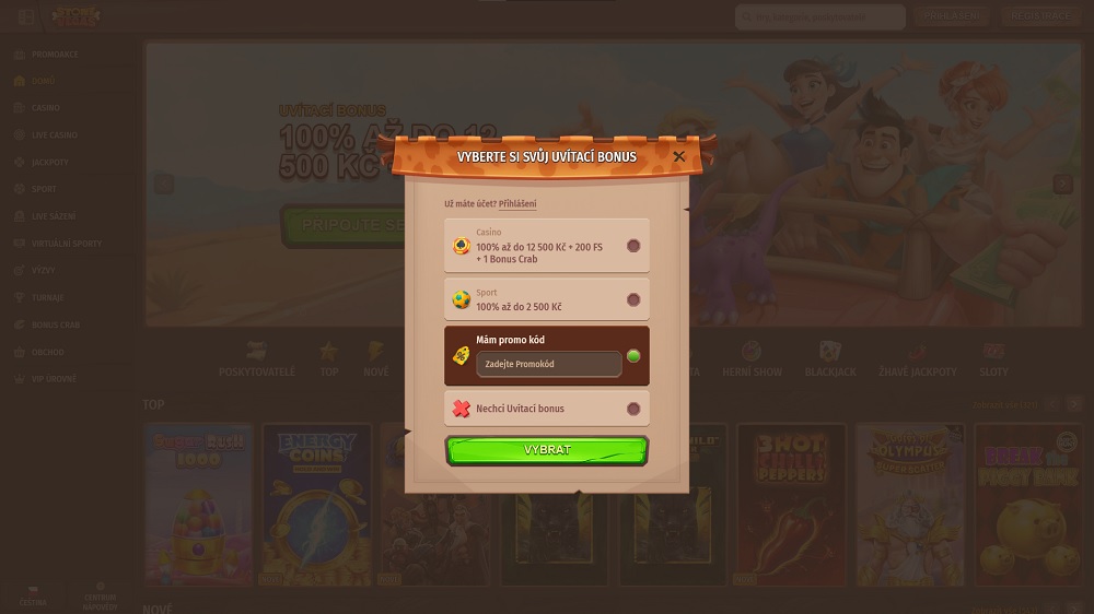Vista previa del formulario de registro en el casino online y la casa de apuestas Stone Vegas