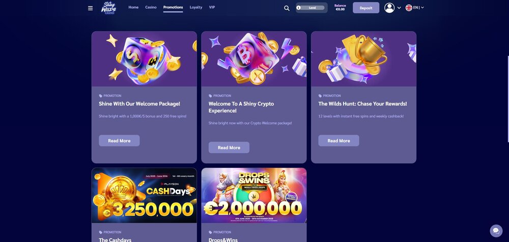 oferta de bonificaciones de ShinyWilds