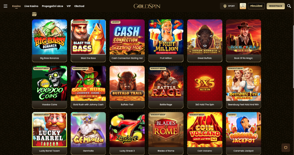 Tragaperras de GoldSpin, vista previa