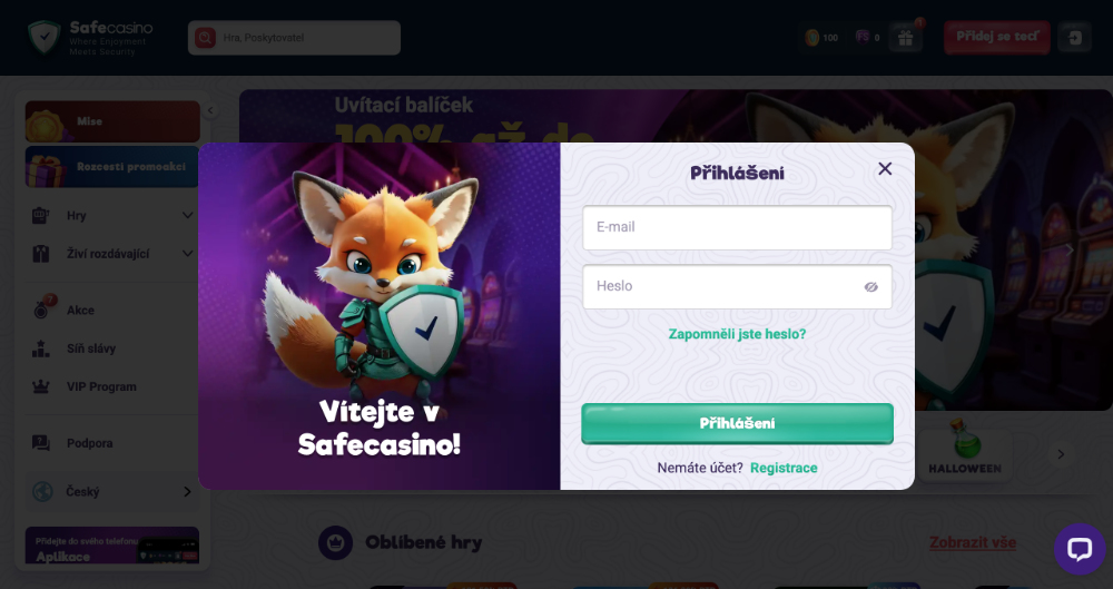 Inicio de sesión en el casino Safecasino