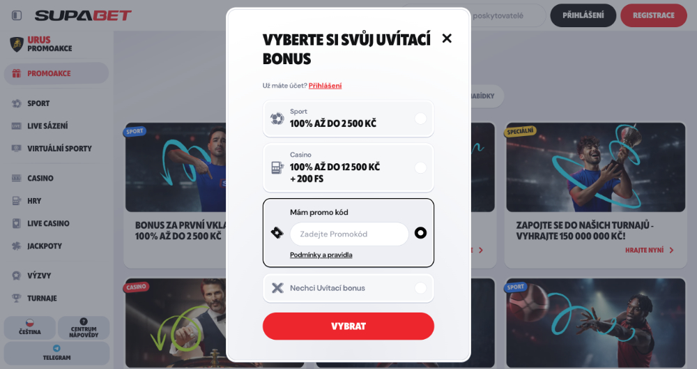 Vista previa del código promocional de Supabet