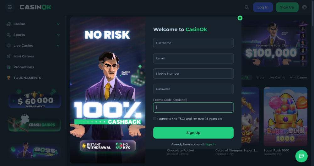 Código promocional de CasinOK