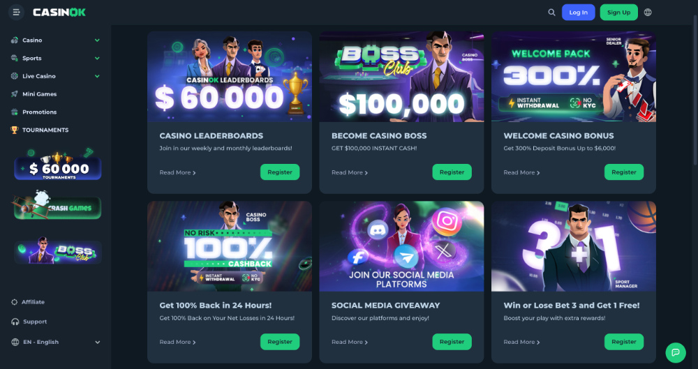 ¿Se puede conseguir un bono sin depósito en el casino CasinOK?