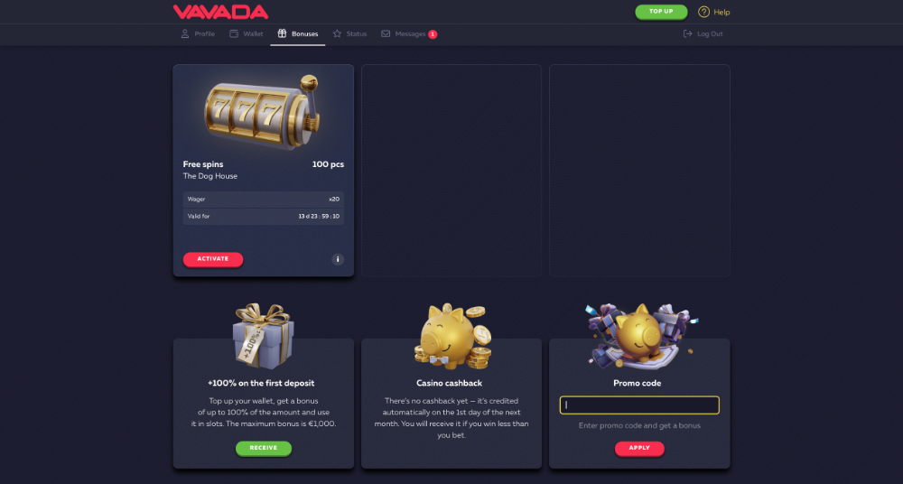 Código promocional de Vavada – introducción