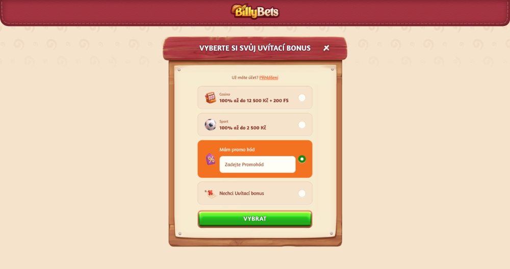 Código promocional de BillyBets