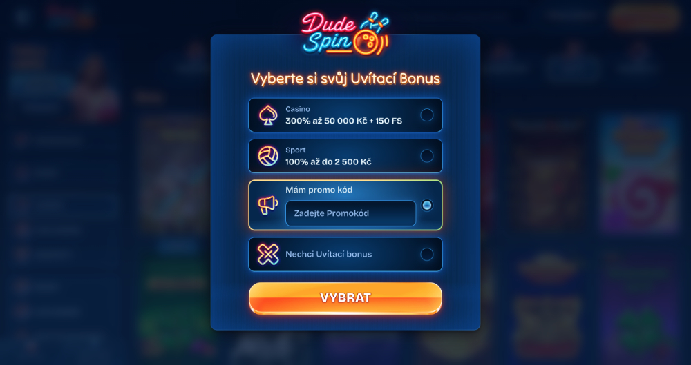 Código promocional en el casino DudeSpin