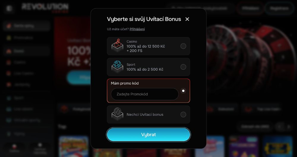  Código promocional de Revolution Casino – introducción