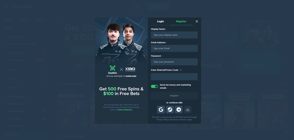 código promocional del casino Duelbits – introducción