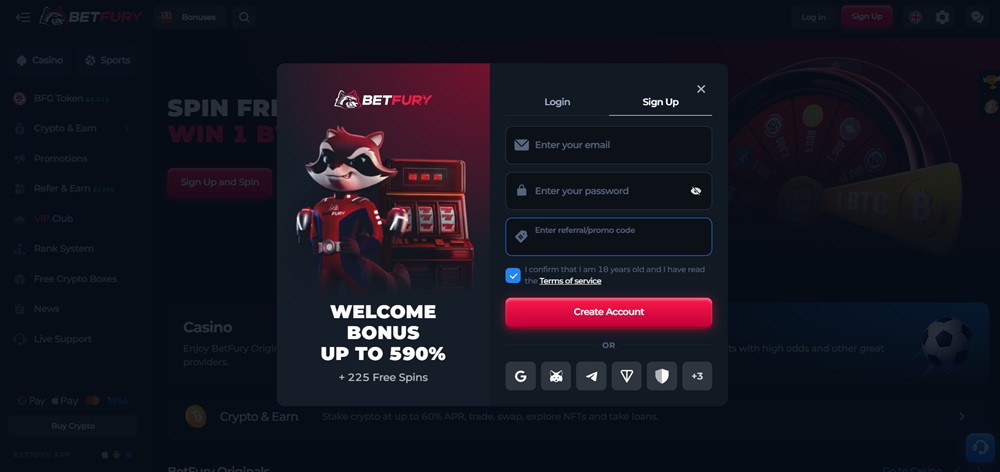 Código promocional de BetFury