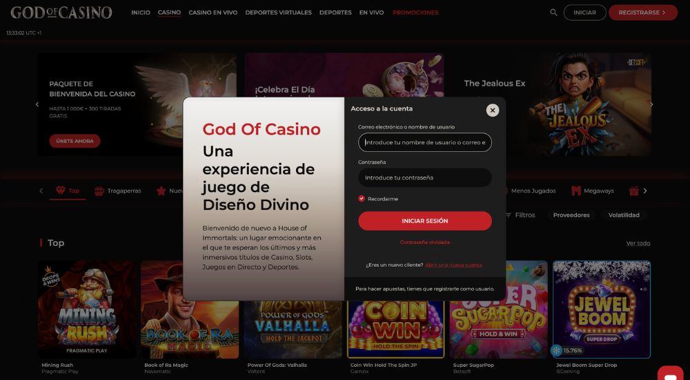 God of Casino Login ES